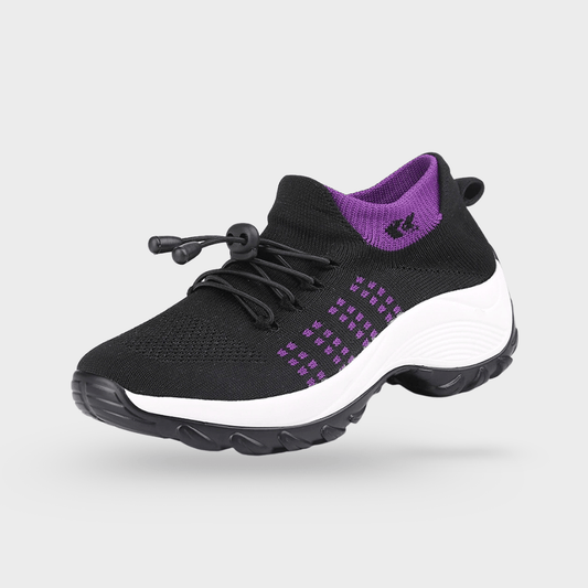 OrthoComfort Shoes - Black & Purple - WalkRelief