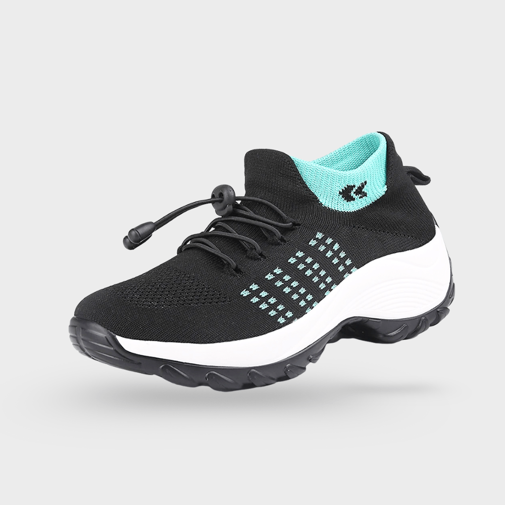 OrthoComfort Shoes - Black & Sky Blue - WalkRelief