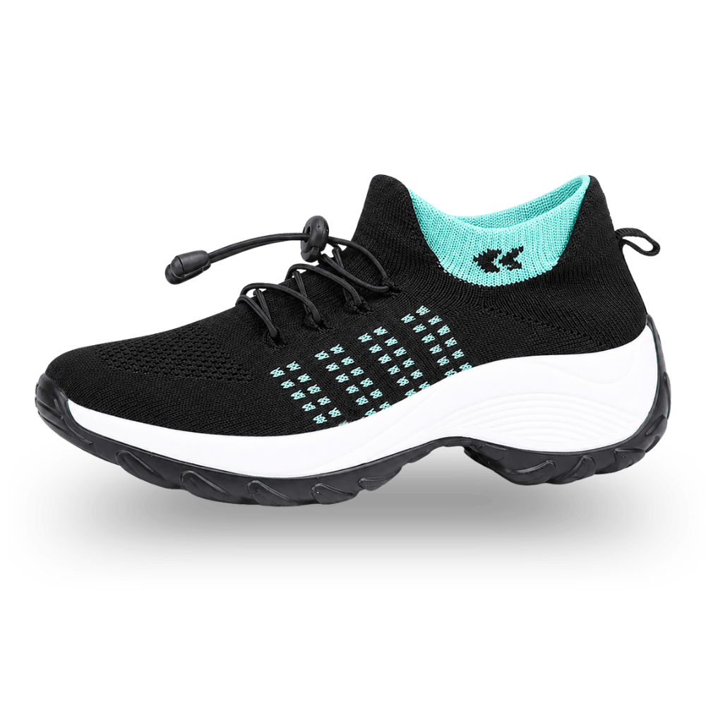 OrthoComfort Shoes - Black & Sky Blue Sky Blue