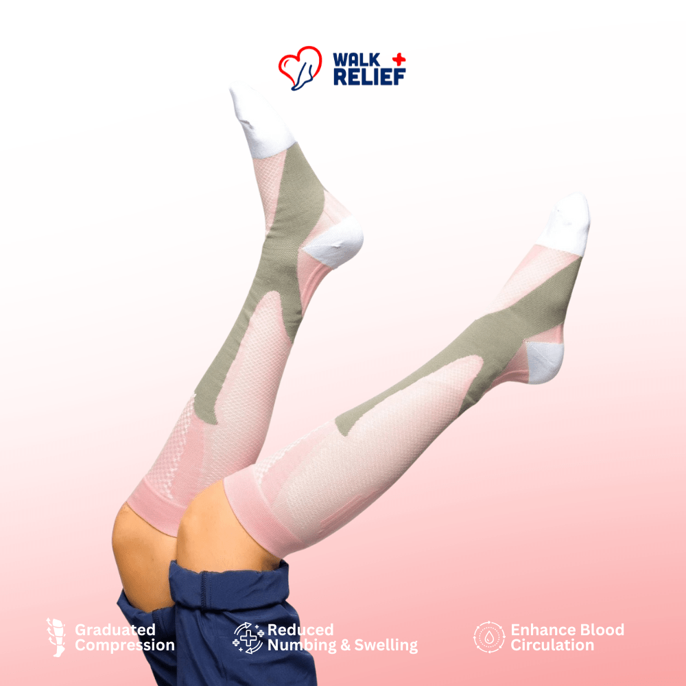 [Pink] NurseComfort Compression Socks - All Day Relief - WalkRelief