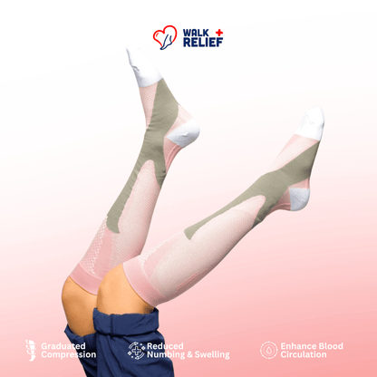 [Pink] NurseComfort Compression Socks - All Day Relief - WalkRelief
