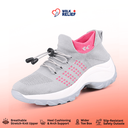 [Pink] OrthoComfort Stretch Shoes - All Day Relief - WalkRelief